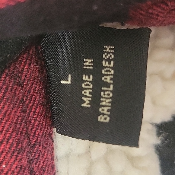 Red Head Mens Size L Sherpa lined Shirt Jacket Red Black Buffalo Checked - Picture 3 of 9